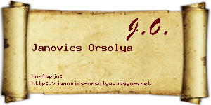 Janovics Orsolya névjegykártya
